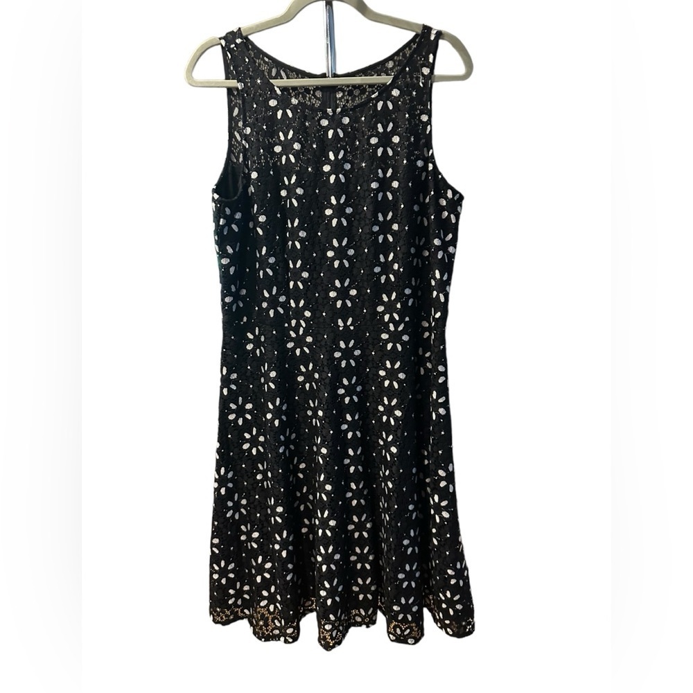 Nine West Black Eyelet Midi Dress (Bin 11)
